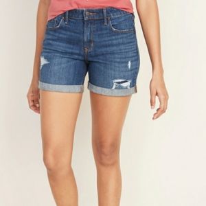 Distressed Midi Shorts NWOT